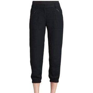 Theory Brice Pax Pants Black Cropped Minimalist Pant Womens Size 6